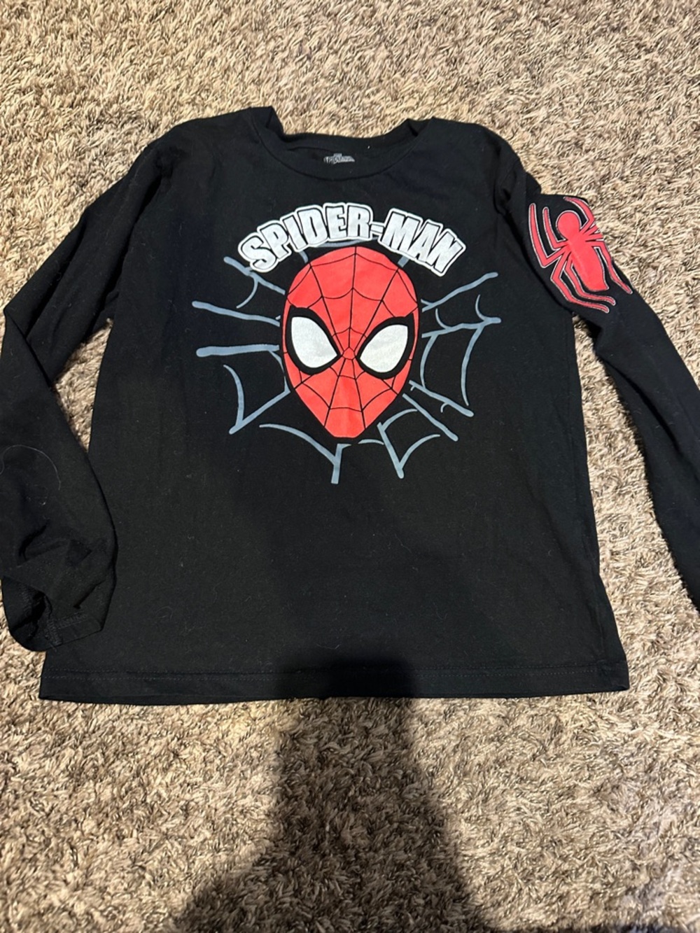 Marvel Black Long-Sleeve Spider-Man Tee with Red Graphic